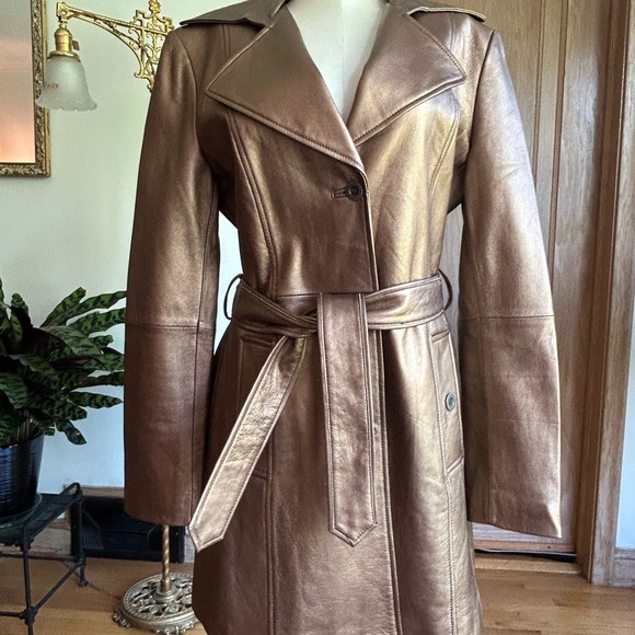 Jackets & Blazers - Women's Metallic Brown Belted Coat